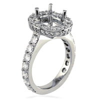 Oval Diamond Engagement Ring with Diamond Halo E/W-K0135