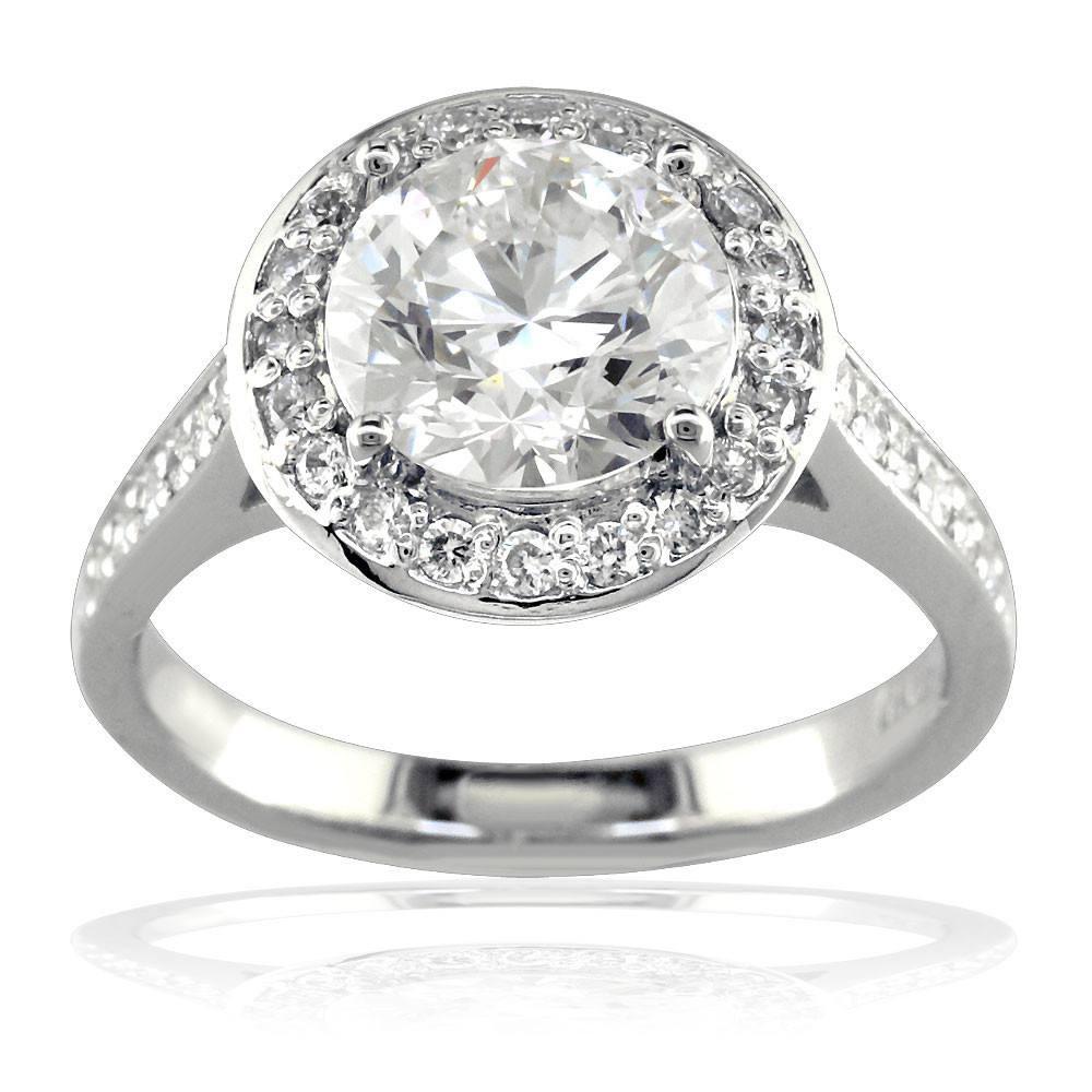 Diamond Engagement Ring with Diamond Halo E/W-K0306