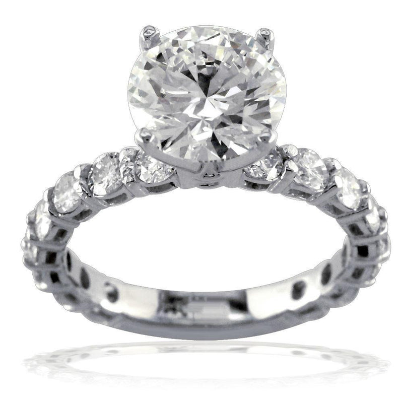 Diamond Engagement Ring with Diamond Sides E/W-K0316