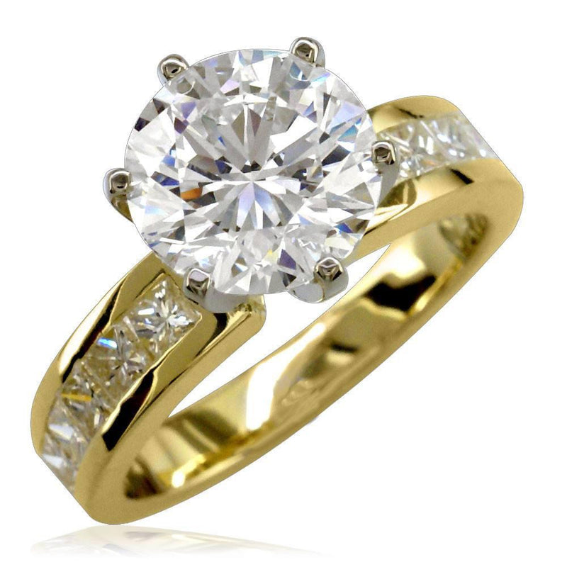 Large Diamond Engagement Ring with Diamond Sides E/W-K0346