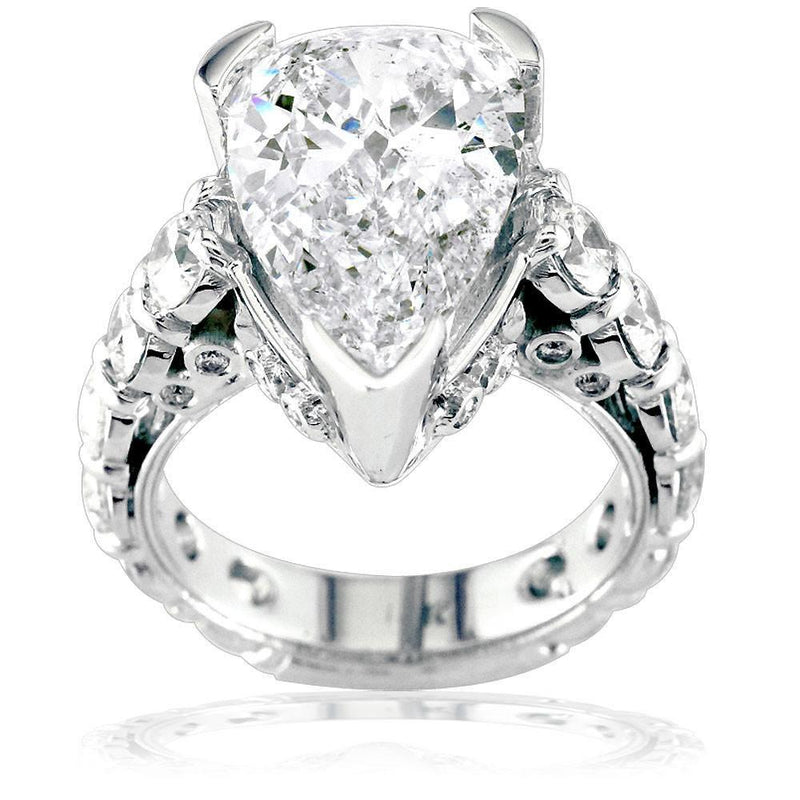 Large Pear Shape Diamond Engagement Ring E/W-K0542